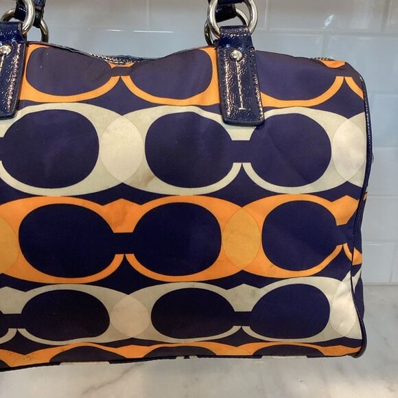 Coach Signature Nylon Linear Stripe Convertible Shoulder Bag - Picture 6 of 16